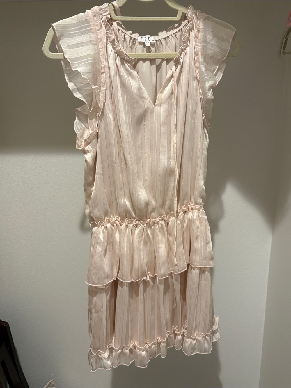 TCEC Light Blush Tiered Ruffle Dress
